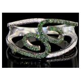 Natural 1/4 ct Green Diamond Cocktail Ring