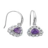 Genuine Trillion African Amethyst Earrings
