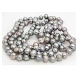 Genuine 24" 7-8 mm Gray Pearl Strand Necklace