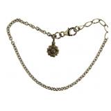 Sterling Silver Diamond Flower Bracelet