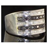 Quality 2.00 ct Black-White Baguette Diamond Ring