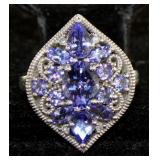 Natural 3.11 ct Tanzanite Cocktail Ring