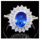 Stunning 3.10 ct Sapphire Baguette Designer Ring