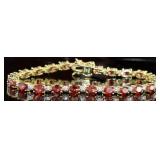 Natural Oval Cut 16.00 ct Garnet Bracelet