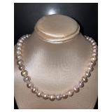 18kt Gold 7 mm Rose 16.5" Pearl Necklace
