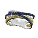 Genuine 2.50 ct Sapphire & Diamond Designer Ring