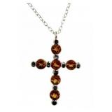 Genuine 1.00 ct Golden Citrine Cross Necklace