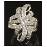 Brilliant 1.00 ct Diamond Ribbon Ring