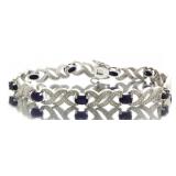 Genuine 5.00 ct Sapphire & Diamond Accent Bracelet