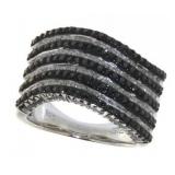 Natural 2.05 ct Black & White Diamond Ring