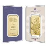 One Ounce: British Royal Mint .999 Fine Gold Bar