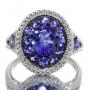 Natural Oval 3.10 ct Tanzanite Designer Ring