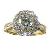 14kt Gold 3.22 ct Round Diamond Ring