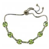 Genuine Marquise Cut Peridot Bolo Bracelet