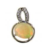 Genuine Opal & White Topaz Designer Pendant