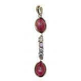 Genuine Mozambique Ruby & White Topaz Pendant