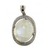 Genuine 10.20 ct Moonstone & White Topaz Pendant