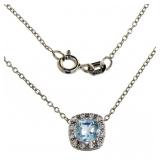 Genuine Blue & White Topaz Necklace