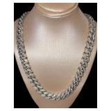 14kt Gold 16.00 ct Diamond 26.5" Cuban Link Chain
