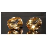 14kt Gold Radiant Cut Natural Citrine Earrings