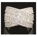Brilliant 1.25 ct Baguette Diamond Cocktail Ring