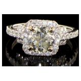 14K White Gold 2.15 ct Round Diamond Ring