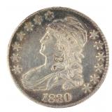 1830 Capped Bust Silver Half Dollar *Counter Stamp