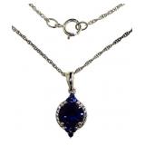Stunning Sapphire & White Topaz Necklace