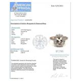 14kt Gold 2.00 ct Cushion Morganite & Diamond Ring