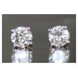 14kt Gold Brilliant 1.00 ct Diamond Stud Earrings