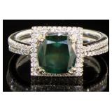 14kt Gold 2.52 ct Fancy Green Diamond Bridal Set