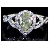 14kt Gold 1.39 ct Pear Cut Diamond Ring