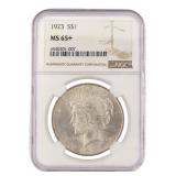 1923 MS65 GEM Peace Silver Dollar