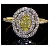 14kt Gold 1.06 ct Oval Yellow Diamond Ring