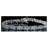 Natural 17.50 ct Swiss/London Blue Topaz Bracelet