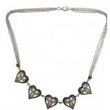 Beautiful Marcasite Heart Collar Necklace