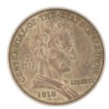1918 Lincoln US Silver Commemorative Half Dollar