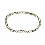 10kt Gold 7.5" Figaro Link Bracelet