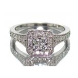10kt Gold Cushion Cut 1/2 ct Diamond Ring