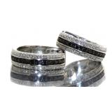 Chanel Set Black & White Diamond Hoop Earrings