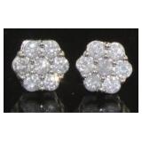 10kt Gold Brilliant 1/2 ct Diamond Cluster Earring
