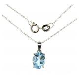 Natural 2.00 ct Swiss Blue Topaz Necklace
