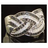 Brilliant 1.00 ct Black & White Diamond Ring