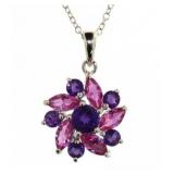Genuine 1.88 ct Amethyst & Pink Topaz Necklace