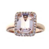 Emerald Cut 3.50 ct Morganite Designer Ring