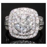 10kt Gold Cushion Brilliant 3.00 ct Diamond Ring