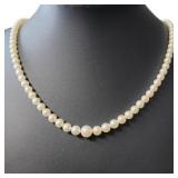 14kt Gold Vintage 17.5" Graduated Pearl Necklace