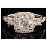 14K White Gold 2.75 ct Round Diamond Ring