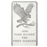 10 Ounce: Silvertowne .999 Fine Silver Eagle Bar