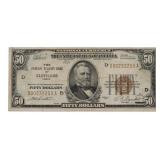 Series 1929 Cleveland $50 National Currency Note